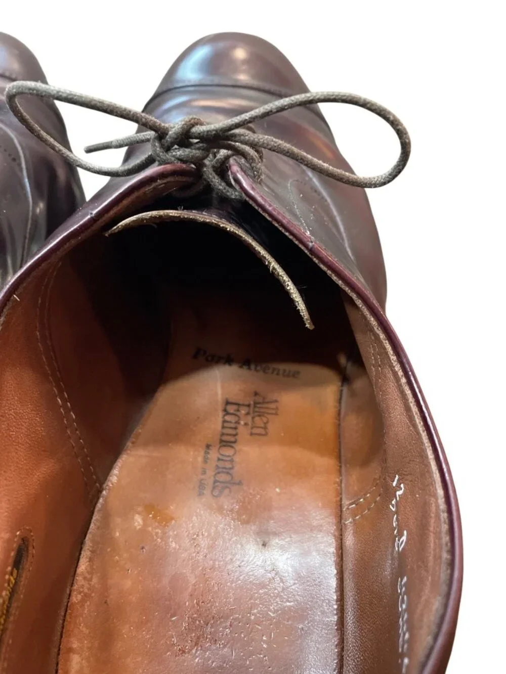Allen Edmonds Park Avenue mens brown leather cap oxfords shoes sz 12D SKU 10458